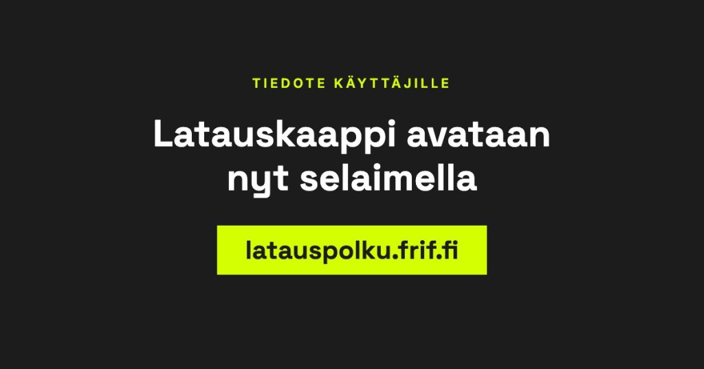 Latauskaappi avataan nyt selaimella osoitteessa latauspolku.frif.fi